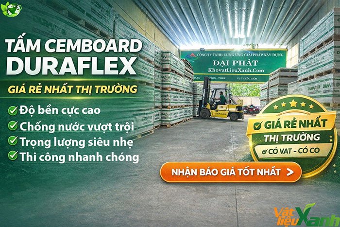 GIÁ TẤM CEMBOARD DURAFLEX RẺ 2026