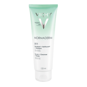 Tẩy Tế Bào Chết Vichy Normaderm 3 Tác Động Ngừa Mụn Kiêm Mặt Nạ Thanh Lọc 125ml
