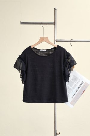 Áo thun croptop bèo nhún tay - L61B26H052